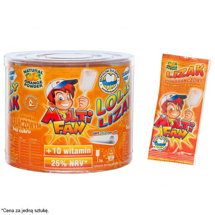 Multifan, lollipop powder, orange-flavored, sugar free, 1 pc Multifan, lollipop powder, orange-flavored, sugar free, 1 pc