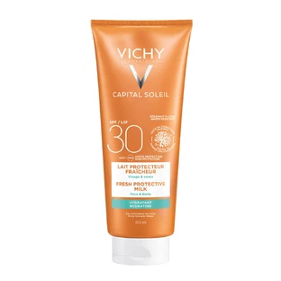 Vichy Ideal Soleil, leche protectora para rostro y cuerpo, FPS 30, 300ml