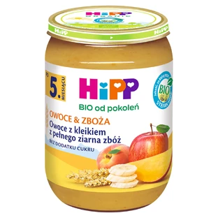 HiPP Fruta y Cereales Bio, fruta con gachas integrales, después de 5 meses, 190 g