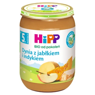 HIPP Plat bio, potiron aux pommes et à la dinde, après 5 mois, 190 g