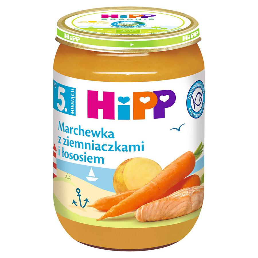 Acquista Piatto HiPP Bio, carote con patate e salmone, dopo 5 mesi, 190 g Piatto HiPP Bio, carote con patate e salmone, dopo 5 mesi, 190 g