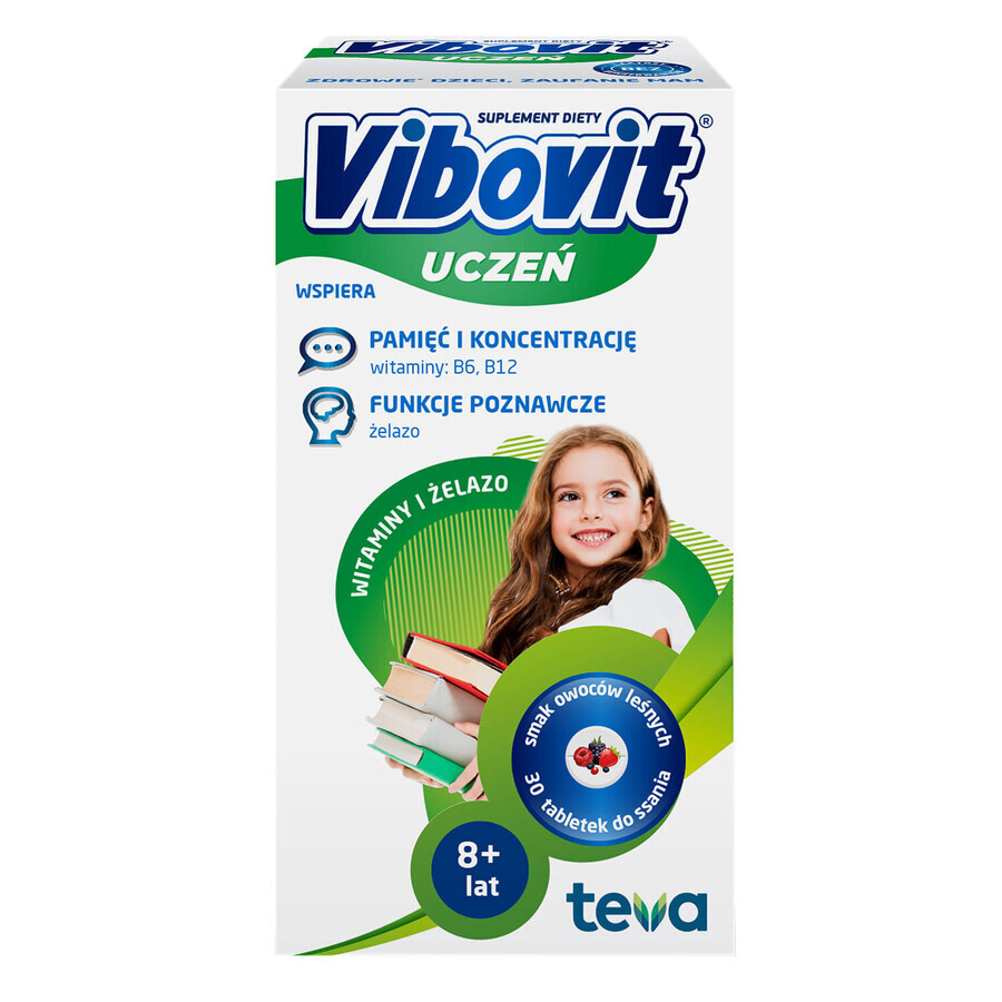 Boutique Vibovit Uczeń Vitamines + fer, après 8 ans, 30 pastilles Vibovit Uczeń Vitamines + fer, après 8 ans, 30 pastilles