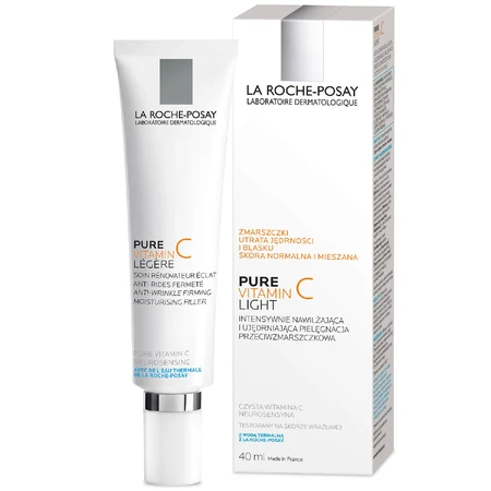 La Roche-Posay Pure Vitamin C, cuidado antiarrugas intensamente hidratante y reafirmante, 40 ml