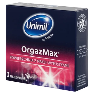 Unimil OrgazMax, condoms with maxi stripes, 3 pieces