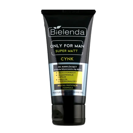 Bielenda Only For Men Super Matt, feuchtigkeitsspendendes Gel gegen Hautglanz, Zink, 50 ml