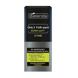 Bielenda Only For Men Super Matt, feuchtigkeitsspendendes Gel gegen Hautglanz, Zink, 50 ml