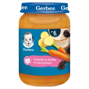 Gerber Lunch, pork leg with plums in vegetables, after 6 months, 190 g