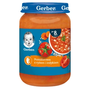 Soupe Gerber, tomate avec riz et dinde, après 8 mois, 190 g