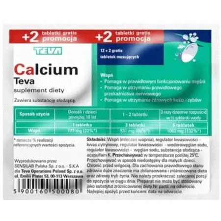 Calcium Teva, 14 Brausetabletten