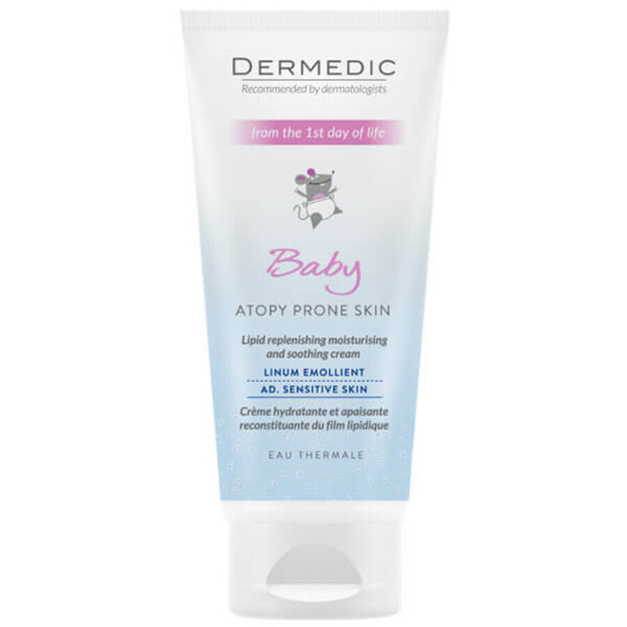 Dermedic Linum Emolient Baby, moisturizing and soothing cream with lipid supplementation from the first day of life, dry, atopic skin with symptoms of psoriasis, 100 ml