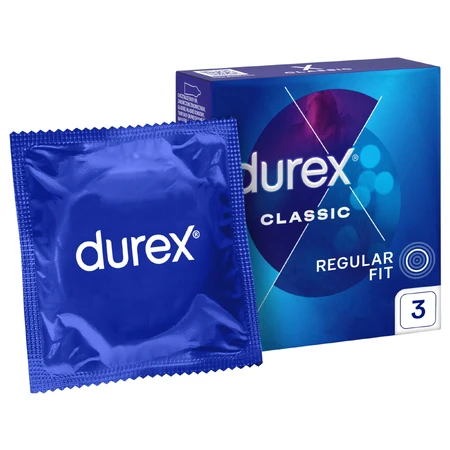 Durex Classic, glatte klassische Kondome, 3 Stück
