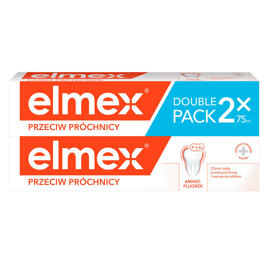 Acquista Elmex contro la carie, dentifricio con fluoruro amminico, 2 x 75 ml Elmex contro la carie, dentifricio con fluoruro amminico, 2 x 75 ml
