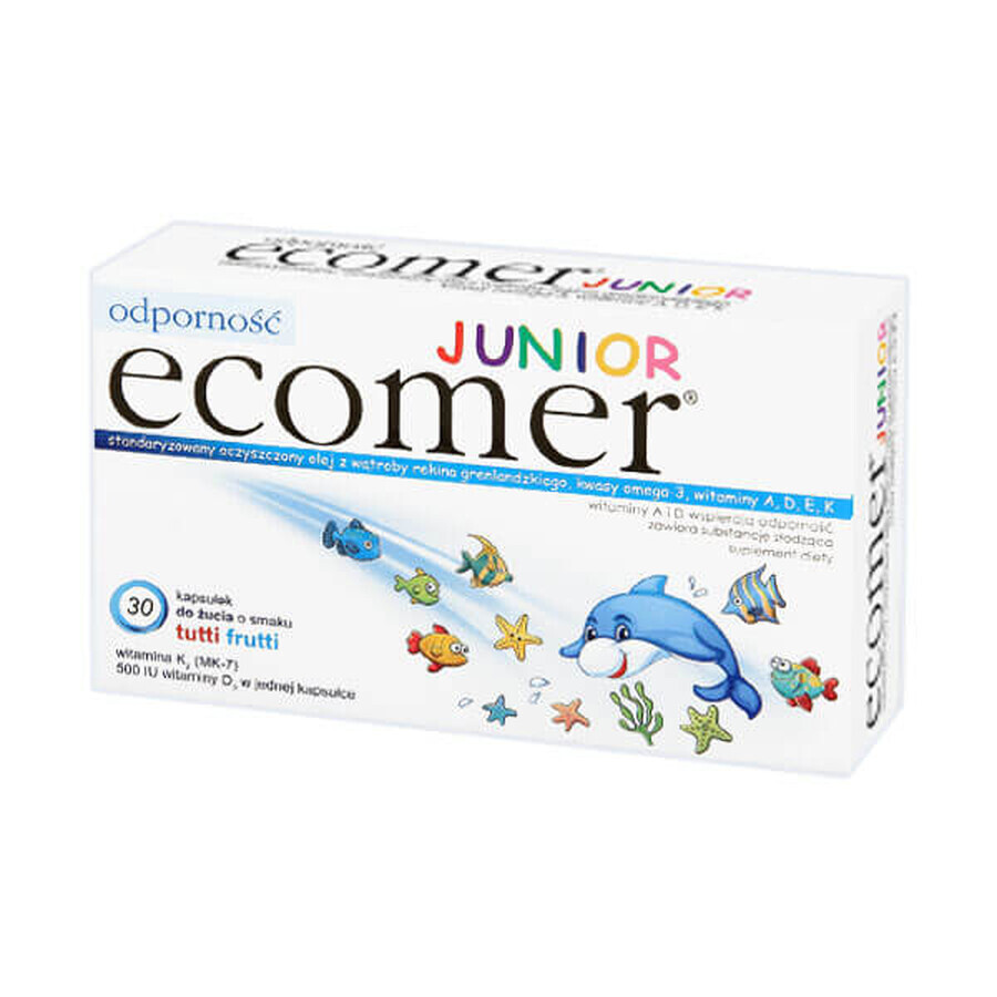 Ecomer Immunity Junior, sabor tutti frutti, 30 cápsulas masticables