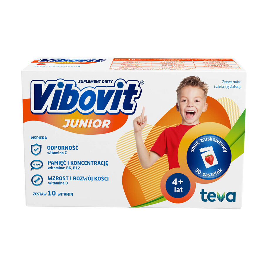 Boutique Vibovit Junior, 4-12 ans, goût fraise, 30 sachets Vibovit Junior, 4-12 ans, goût fraise, 30 sachets