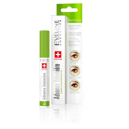 Eveline Cosmetics Advance Volumiere, suero para pestañas 3 en 1, 10 ml