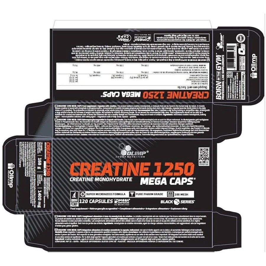 Olimp Creatina 1250 Mega Caps, 120 cápsulas