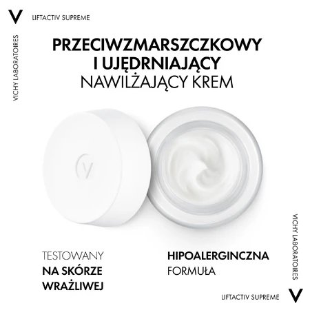 Vichy Liftactiv Supreme, crema de día reafirmante antiarrugas, pieles normales y mixtas, 50 ml