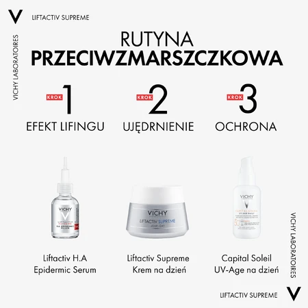 Vichy Liftactiv Supreme, crema de día reafirmante antiarrugas, pieles normales y mixtas, 50 ml