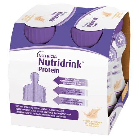 Nutridrink Protein, saveur vanille, 4 x 125 ml