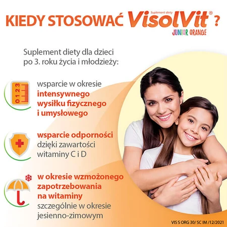VisolVit Junior Orange, polvo efervescente, sabor naranja, 30 sobres