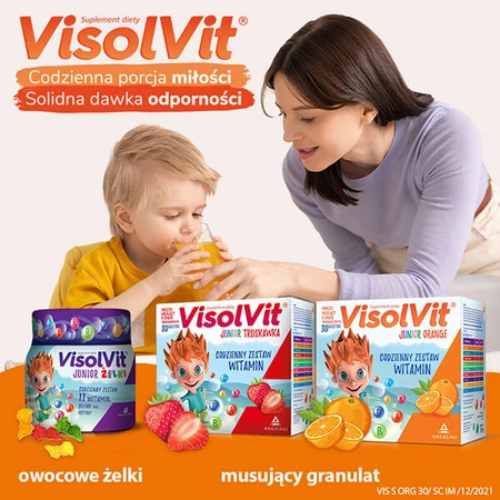 VisolVit Junior Orange, polvo efervescente, sabor naranja, 30 sobres