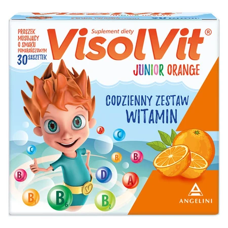VisolVit Junior Orange, polvo efervescente, sabor naranja, 30 sobres