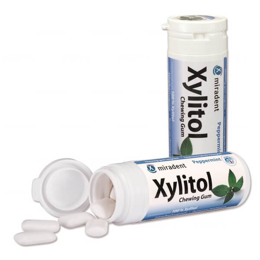 Winkel op Miradent Xylitol, kauwgom met xylitol, pepermuntsmaak, 30 stuks Miradent Xylitol, kauwgom met xylitol, pepermuntsmaak, 30 stuks