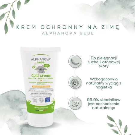 Alphanova Bebe Cold Cream, biologische winterbeschermingscrème, 50 ml