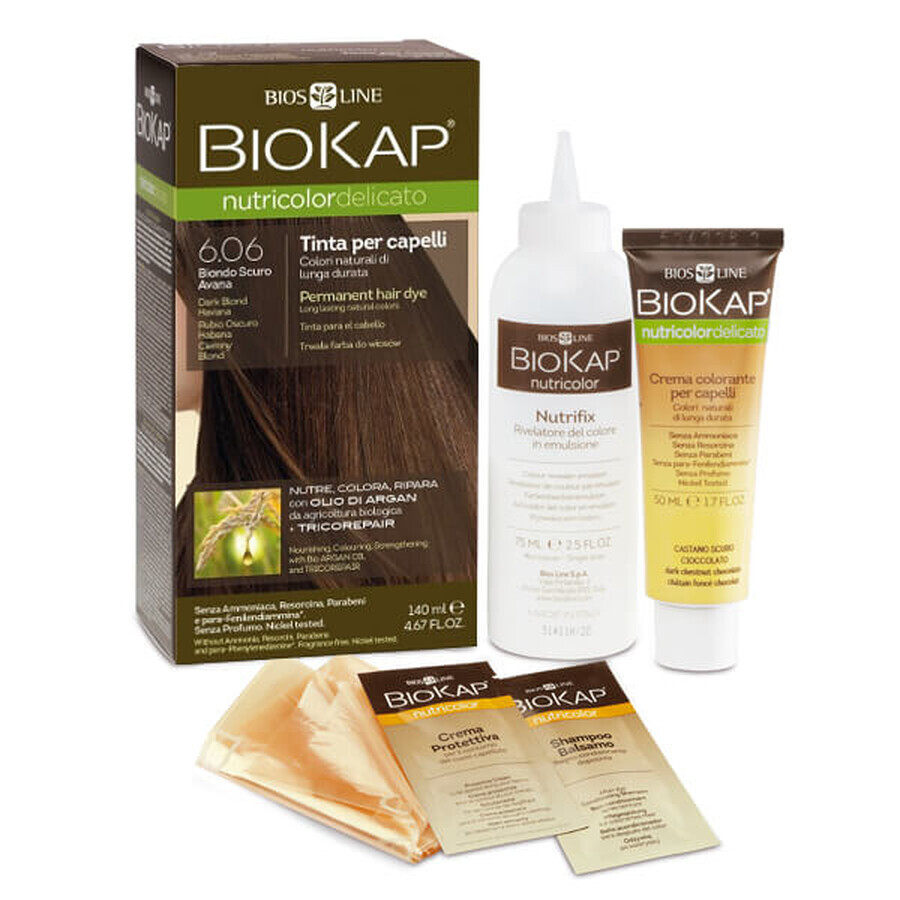 Buy Biokap Nutricolor Delicato, hair color, 6.06 dark blond, 140 ml Biokap Nutricolor Delicato, hair color, 6.06 dark blond, 140 ml