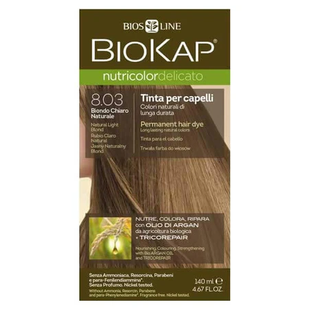 Biokap Nutricolor Delicato, coloration, 8.03 blond naturel clair, 140 ml
