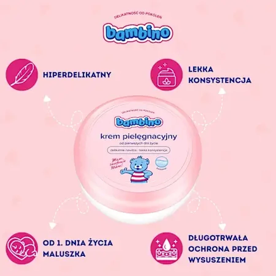 Bambino, crema para el cuidado de la piel de la cara y el cuerpo, desde el primer día de vida, 200 ml
