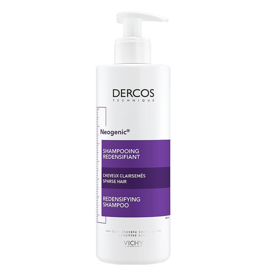 Vichy Dercos Neogenic, shampooing pour cheveux, restauration de la densité, 400 ml