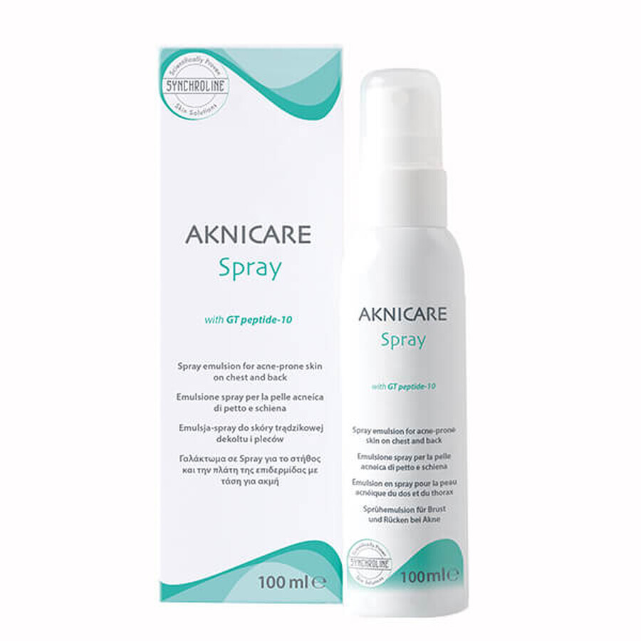 Synchroline Aknicare, back and décolleté spray emulsion with GT-peptide 10, acne-prone skin, 100 ml