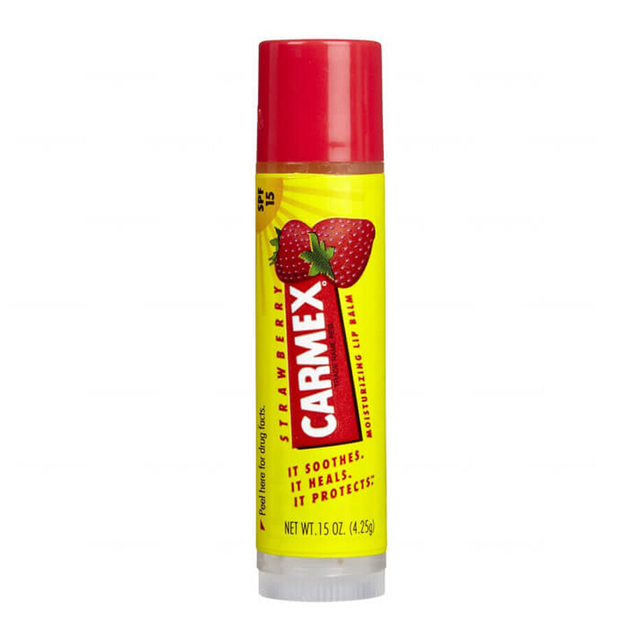 Buy Carmex Strawberry, moisturizing lip balm stick, SPF 15, 4.25 g Carmex Strawberry, moisturizing lip balm stick, SPF 15, 4.25 g