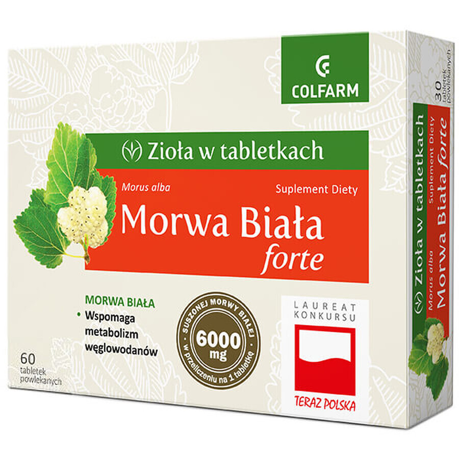 Boutique Herbes en comprimés Mulberry White Forte, 60 comprimés pelliculés Herbes en comprimés Mulberry White Forte, 60 comprimés pelliculés