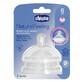 Chicco, tettarella per biberon NaturalFeeling 6m +, flusso rapido, dopo 6 mesi, 2 pezzi