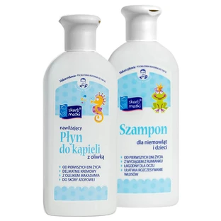 Skarb Matki, Badelotion mit Olivenöl für Säuglinge und Kinder ab dem ersten Lebenstag, 250 ml + Shampoo, 250 ml