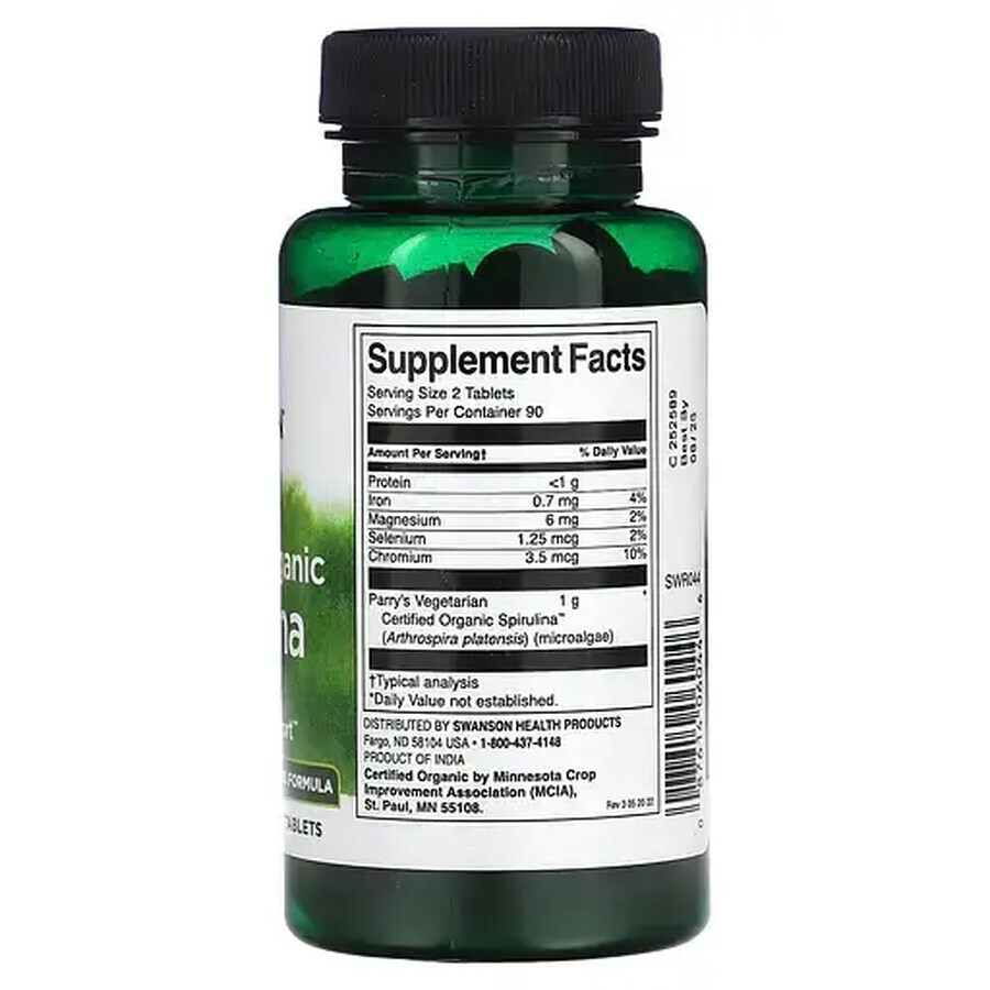 Swanson Spirulina, 180 comprimate