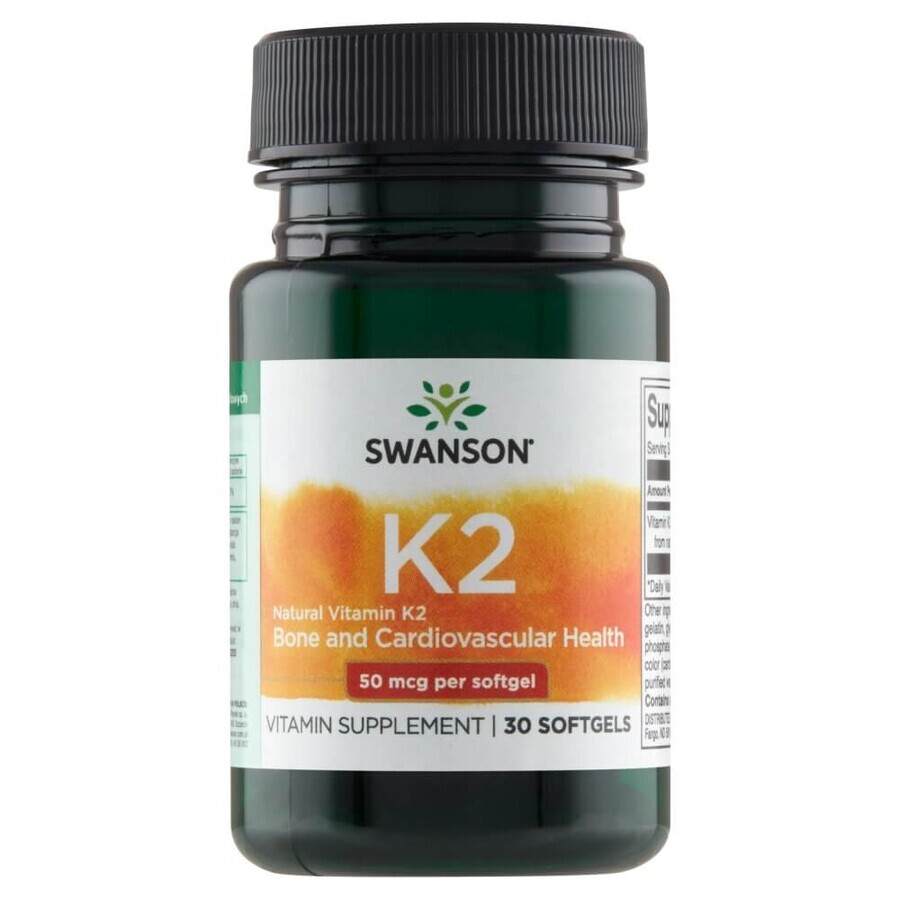 Boutique Swanson K-2, vitamine K 50 µg, 30 capsules de gel Swanson K-2, vitamine K 50 µg, 30 capsules de gel