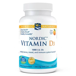 Nordic Naturals Vitamin D3, Vitamin D 1000 IU, Orange Flavor, 120 Capsules