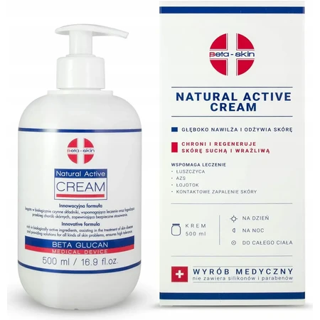 Beta-Skin Natural Active Cream, crema corporal, 500 ml