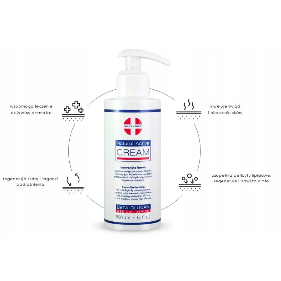 Beta-Skin Natural Active Cream, crema corporal, 250 ml
