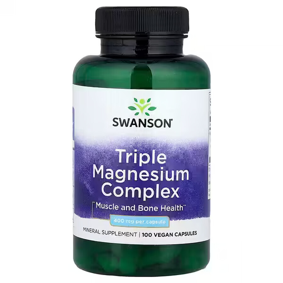 Swanson Triple Magnesium Complex, magnesio 400 mg, 100 capsule