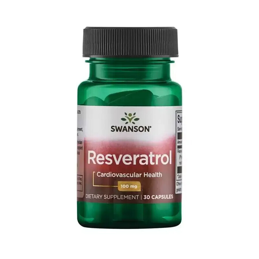 Swanson Resveratrol, resveratrol 100 mg, 30 capsules