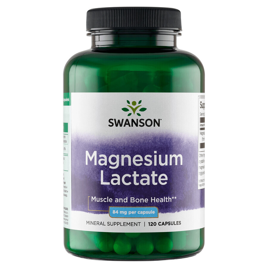 Boutique Swanson Magnesium Lactate, lactate de magnésium, 120 gélules Swanson Magnesium Lactate, lactate de magnésium, 120 gélules