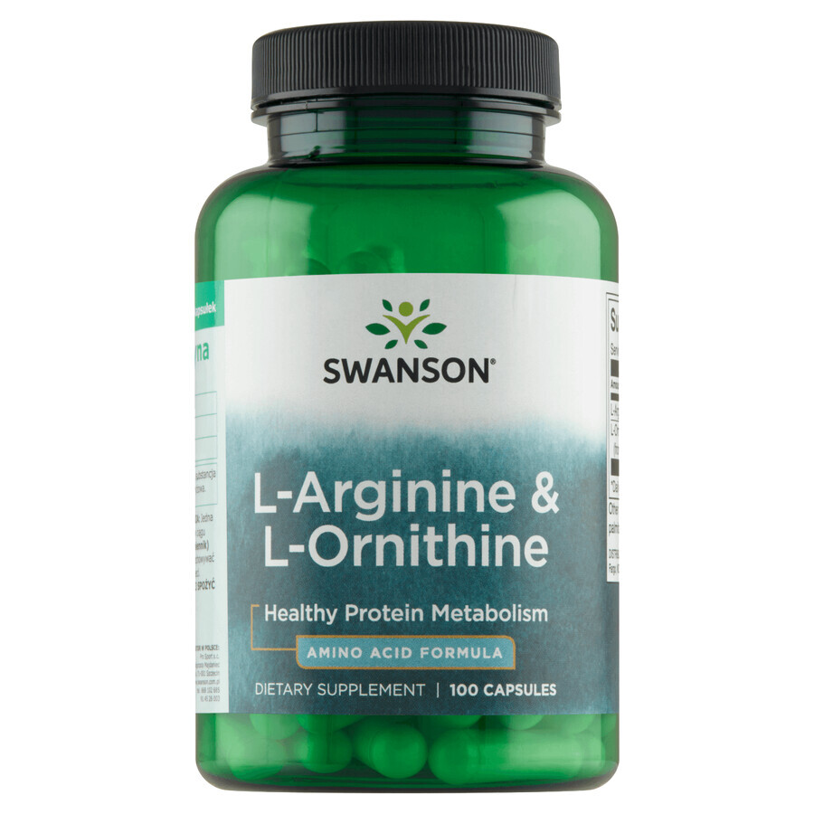 Buy Swanson, L-Arginine and L-Ornithine, 100 Capsules Swanson, L-Arginine and L-Ornithine, 100 Capsules