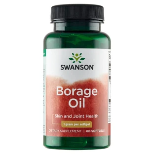 Swanson Borageolie, boragezaadolie 1000 mg, 60 gelcapsules