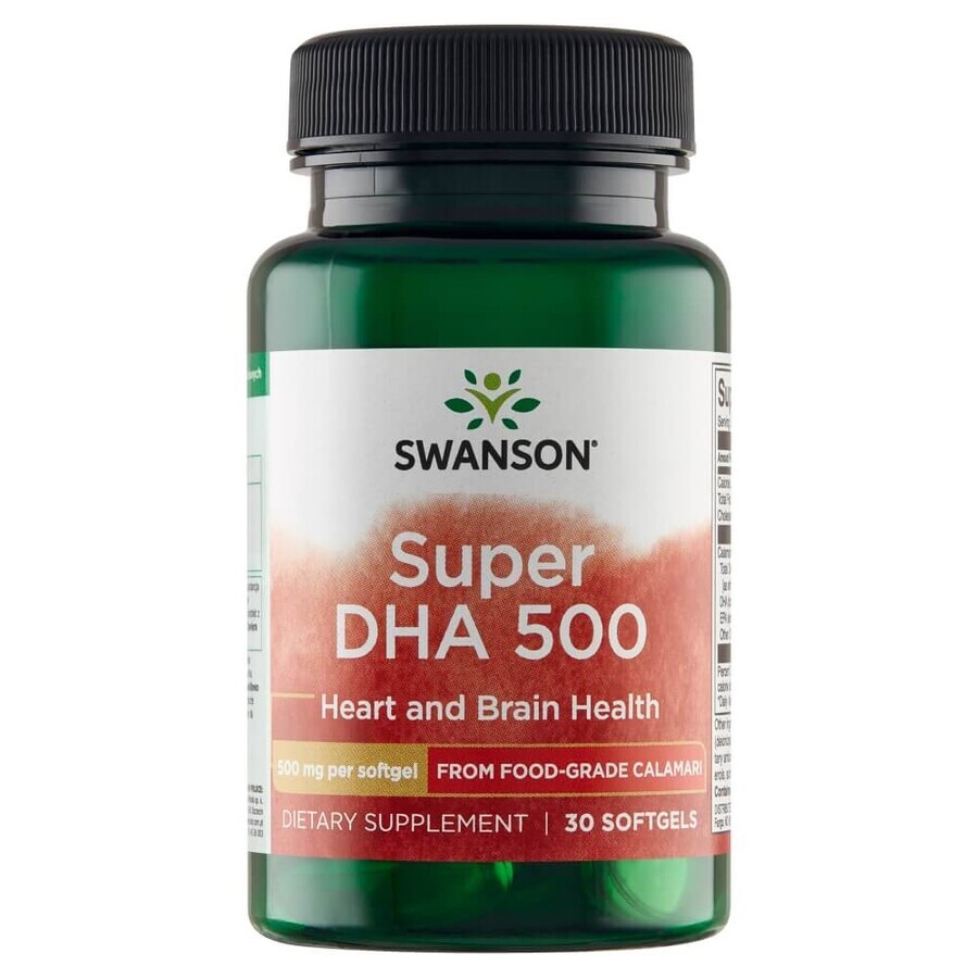 Boutique Swanson Super DHA 500, huile de calmar, 30 gélules Swanson Super DHA 500, huile de calmar, 30 gélules