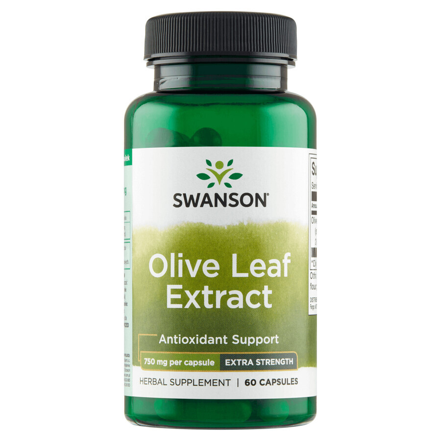 Boutique Swanson Olive Leaf Extract, feuille d'olivier 750 mg, 60 gélules Swanson Olive Leaf Extract, feuille d'olivier 750 mg, 60 gélules