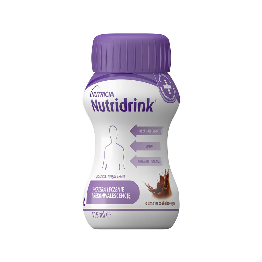 Nutridrink, nourishing formula, chocolate flavor, 4 x 125 ml